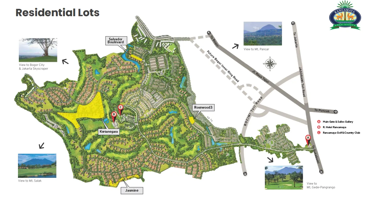Masterplan Rancamaya Golf Estate 400 hektar dengan 4 cluster kavling